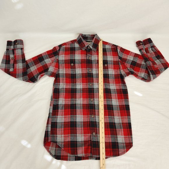 DULUTH Red Gray Plaid Free Swingin' Flannel Trim Fit Shirt Size S LIKE NEW! - Picture 14 of 16